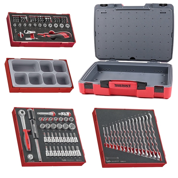 129 Piece 3/8 Inch Drive Socket, Wrench & Bit Foam Kit
